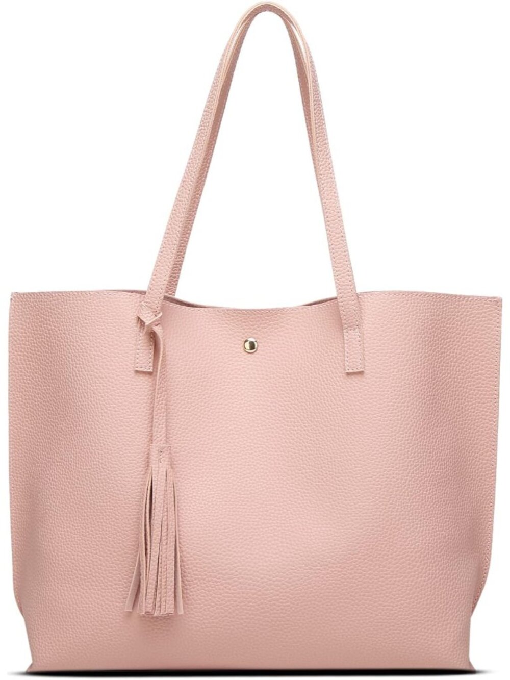 Women's Soft Faux Leather Tote Shoulder Bag from, Big Capacity Tassel Handbag